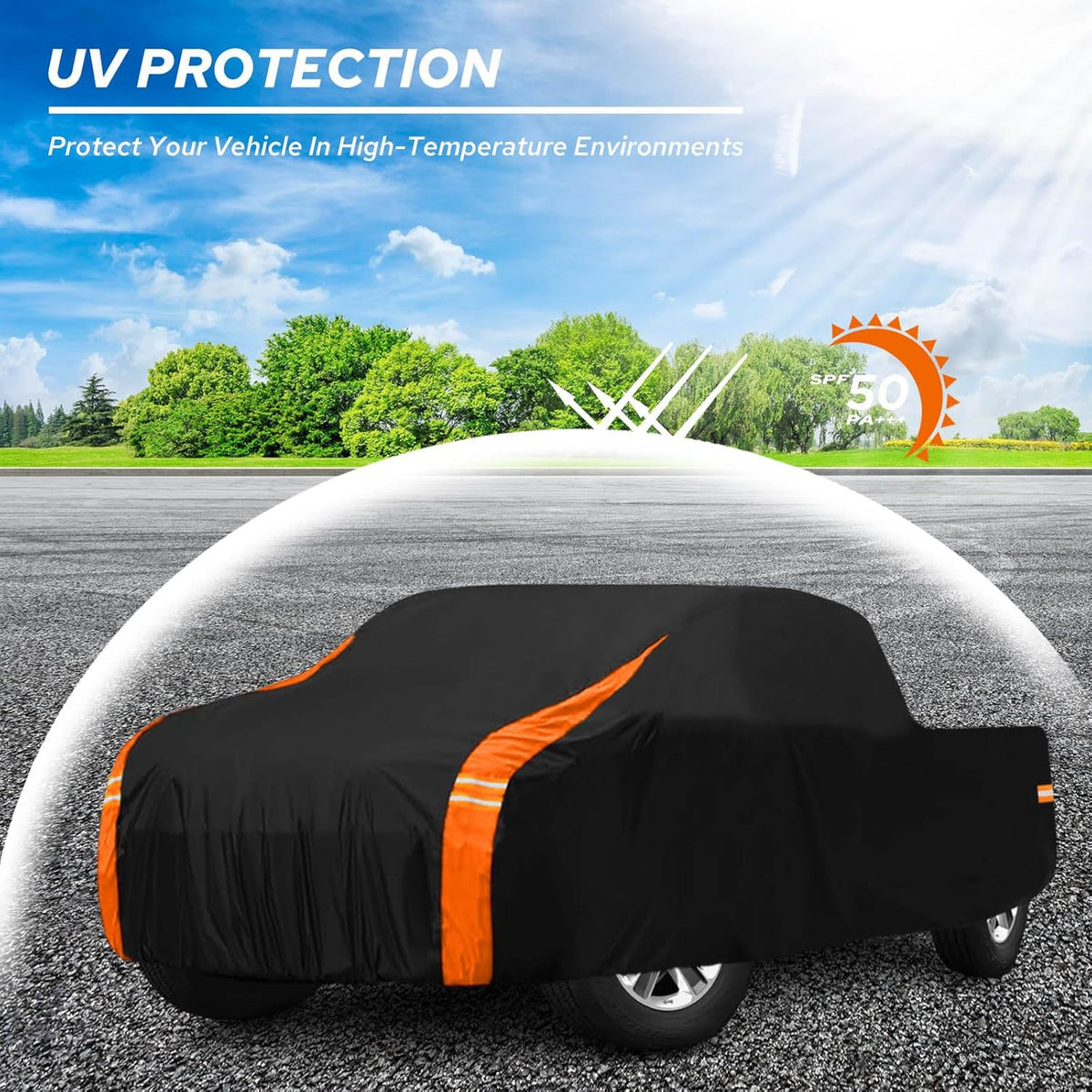 10-Layer Car Cover Waterproof All Weather for Automobiles, Soft Cotton Lining Outdoor Full Covers with Door Zipper, Universal Fit for Sedan 196"-208" L, Size A6 (See Size Chart)