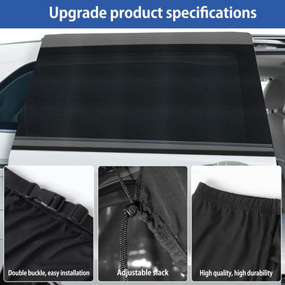 Car Window Shades(2 Pack)-Side Window Sun Shades, UV Protection Breathable Spandex Baby Window Covers, Universal Fit Most of Cars, Protect Privacy for Family-(27.2"x39.8"), Black