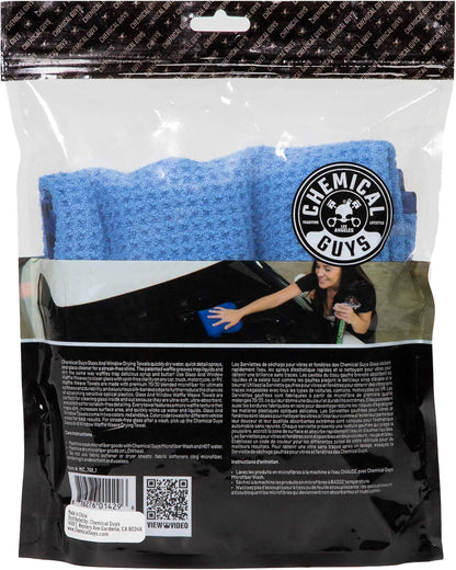 Chemical Guys Waffle Weave Gray Matter Microfiber Drying Towel - 25" x 36", Premium Blend Microfiber Towel with Soft-Banded Edging for Scratch-Free Car Drying, Ultra Absorbent