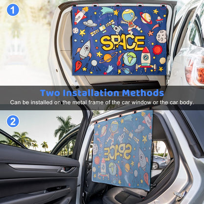 Car Window Shades, 2 PCS Magnetic Double Layer Auto Sun Shade for Side Windows Privacy Full Covers/Half Shade Options Back Car Window Curtains for Baby Protection