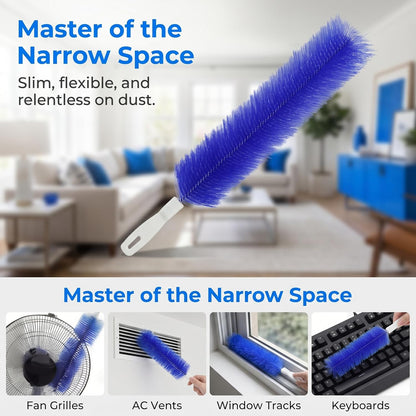 Bendable Microfiber Head, 2026 Fan Cleaner Brush Reusable Dust Remover Washable ldeal for Electric Fans Air Conditioning, Home Car Vents, Curtain (Mixed 2 Pcs)