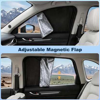 ZATOOTO Side Window Sun Shade - 4 Pack Car Window Covers 99% UV Light Block Car Curtains Magnetic Side Window Sun Shade Keeps Cooler for Breastfeeding, Taking a nap, Changing Clothes, Camping