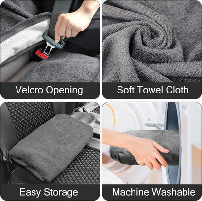 Waterproof Sweating Car Seat Cover for Post Gym Workout, Running, Swimming, Beach and Hiking, Universal Fit Non-Slip Towel Bucket Seat Protector for Cars SUV Trucks, Machine Washable (Grey)