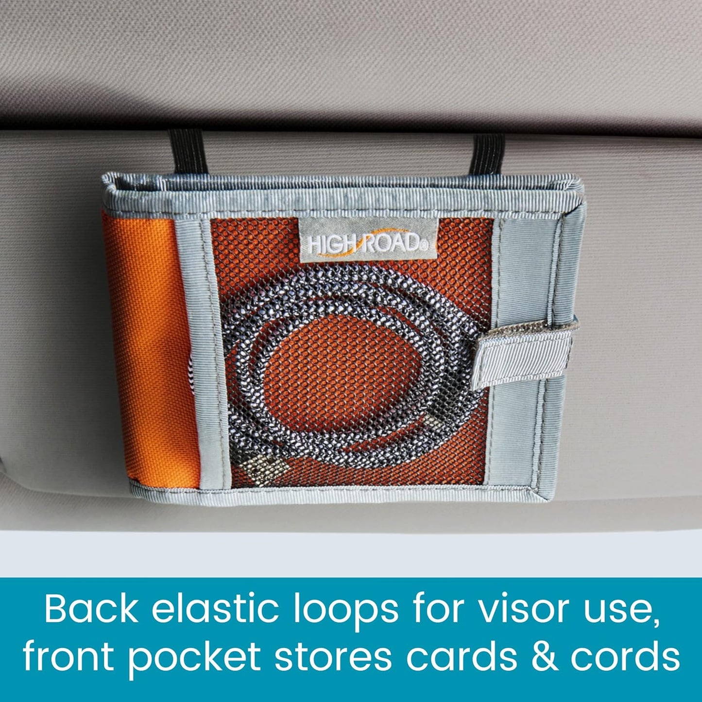 High Road Car Registration and Insurance Card Holder for Sun Visor, Glove Box or Console with 2 Clear Hidden Car Document Pockets