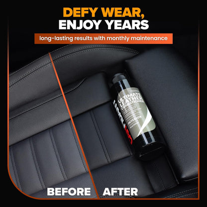 Leather Couch Conditioner & Restorer - Full Leather Restore & Conditioning Kit with Applicator Pad for Car Seats, Couch, Furniture, Shoe, Sofa, Bag & Purses - 18 fl. oz.