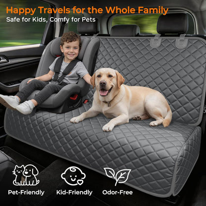 URPOWER Dog Car Seat Cover for Back Seat - Waterproof Non-Slip Car Seat Protector for Dogs Pet, Scratchproof Back Bench Seat Covers for Mid-Size Cars, Mid-Size SUVs, Black