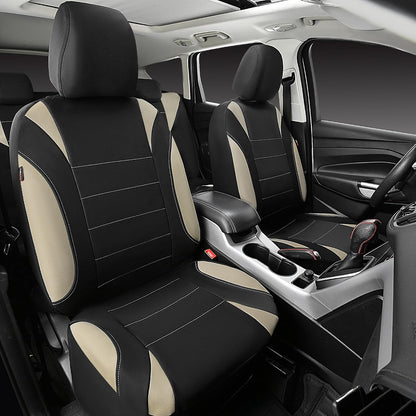 CAR PASS Waterproof Car Seat Covers Front Seats Only with 5mm Composite EVA, Neoprene Car Seat Cover with Separate Headrest Cover, Quick Setup Universal Fit for Car SUV Trucks,Airbag Compatible（Gray