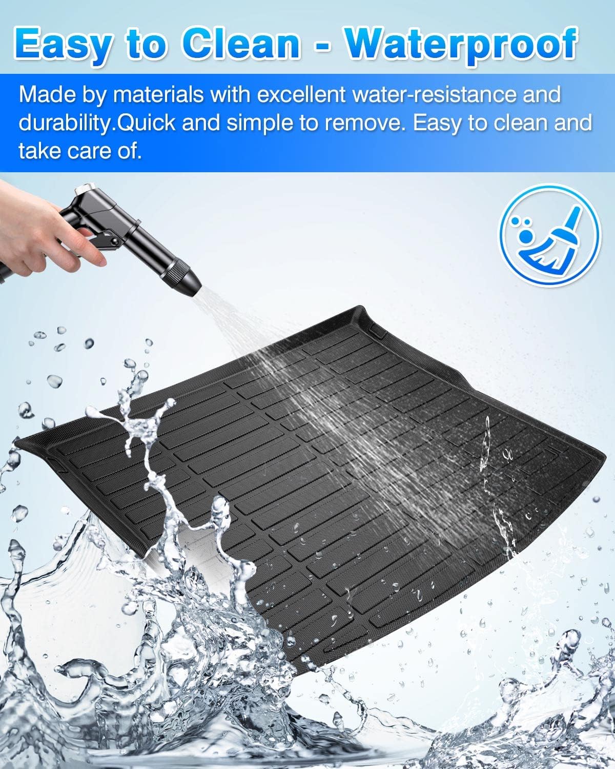 Rav4 Cargo Liner - Trunk Mat for Toyota RAV4 2019-2024 2025, All Weather Cargo Mat for rav4 Accessories, Heavy Duty (Fit for All Models)