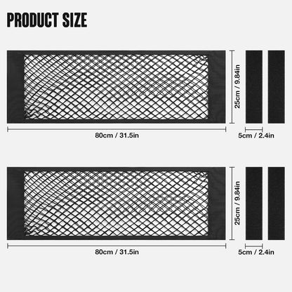 TOBWOLF Universal Mesh Cargo Net With Tape Stickers, 25x40cm / 9.8x15.7in, Elastic Car Storage Net, RV Netting Pocket, Wall Sticker Add-on Pouch Bag for Car Trunk