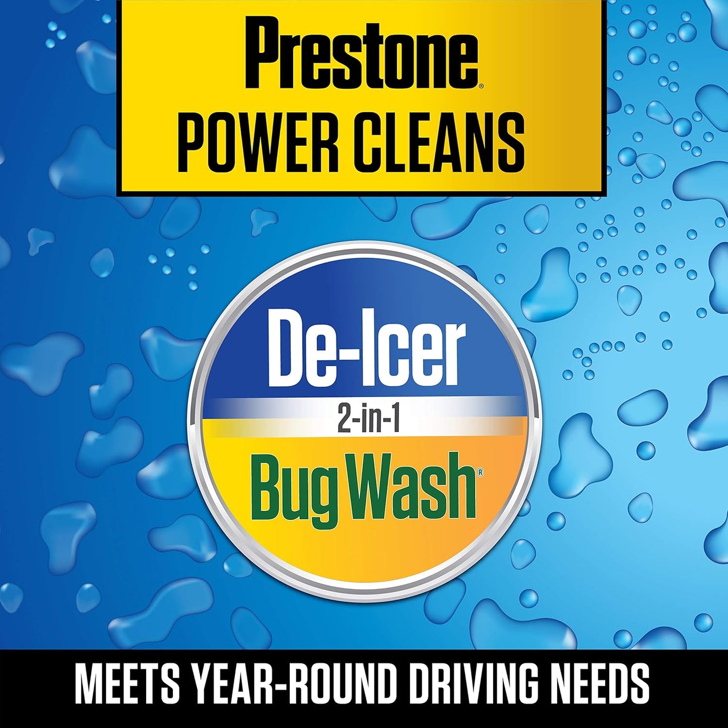 Prestone AS658 All Season 2-in-1 Windshield Washer Fluid, Year Round, De-Icer + Bugwash, 1 Gallon