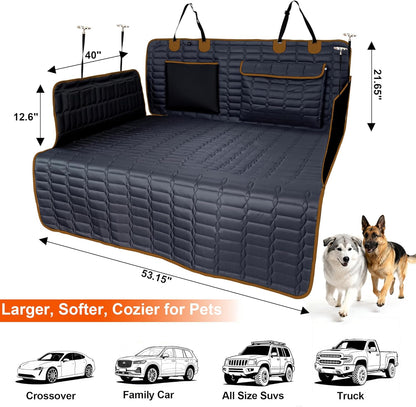 Reliadura SUV Cargo Liner for Dogs, Waterproof Dog Trunk Cover with Bumper Flap Protector, Pet Cargo Mat for SUVs Sedans Vans, Non-Slip Scratchproof Dog Seat Cover, Large Size Universal Fit