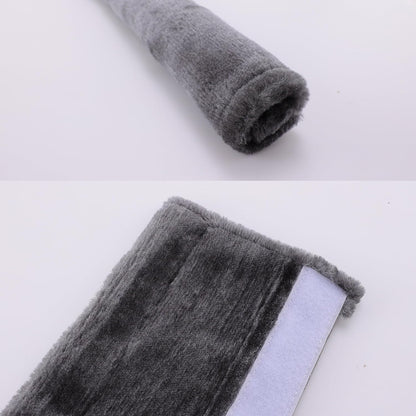 Amooca Soft Faux Fur Universal Fit Seatbelt Cover Car Truck SUV Airplane Seat Belt Shoulder Pad for Carmera Backpack Straps Neck Cushion Protector 2 Pack 10.5in Dark Gray
