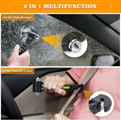 THINKWORK Car Safety Hammer, 3-in-1 Emergency Escape Tool with One Second Window Breaker and Seat Belt Cutter, Safety Emergency Car Escape Tool for Car, Office, Home, Black