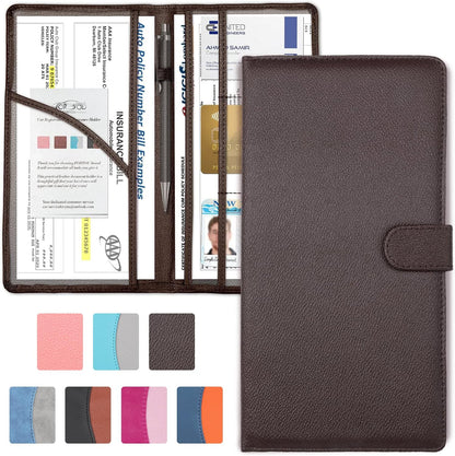 foryou Car Registration and Insurance Holder Car Document Holder Registration and Insurance Card Holder for Cards, Driver License & other Essential Documents(Purple Pink)