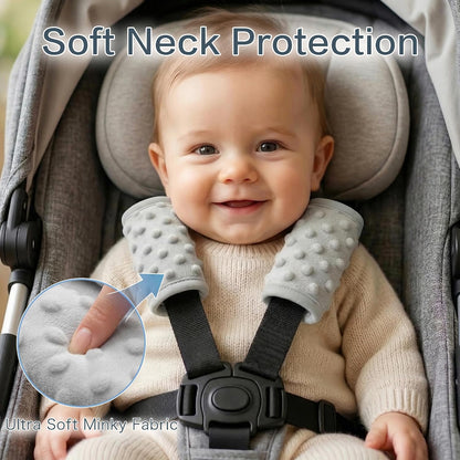 Pro Goleem Car Seat Strap Covers for Babies Soft Car Seat Strap Shoulder Pads for All Car Seats, Stroller, Pushcar, Black