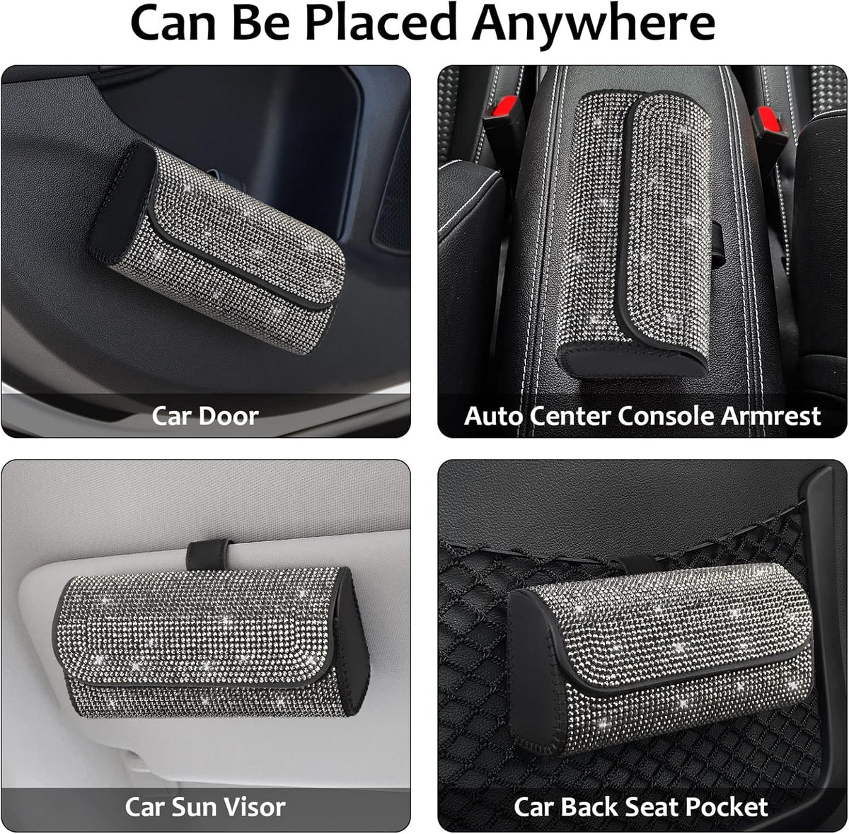 Accmor Sunglasses Holder for Car Sun Visor, Auto Eyeglasses Protective Storage Case, Vehicle Visor Accessories Organizer Box
