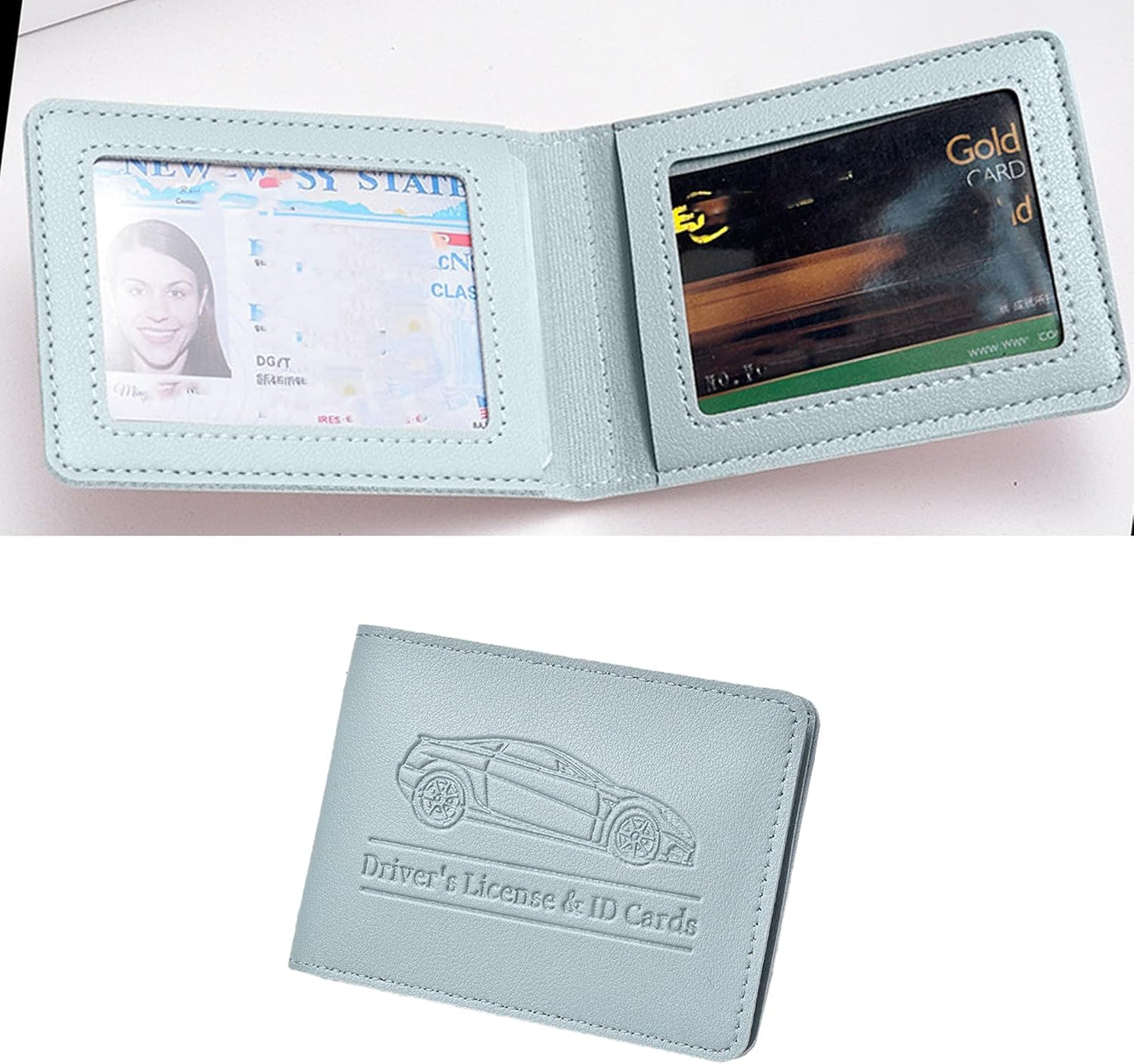 Car Registration and Insurance Holder, Leather Vehicle Document Card Glove Box Organizer, Essential Small Auto Driver License Case, Universal Automotive Interior Accessories(Black)