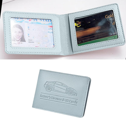 Car Registration and Insurance Holder, Leather Vehicle Document Card Glove Box Organizer, Essential Small Auto Driver License Case, Universal Automotive Interior Accessories(Black)