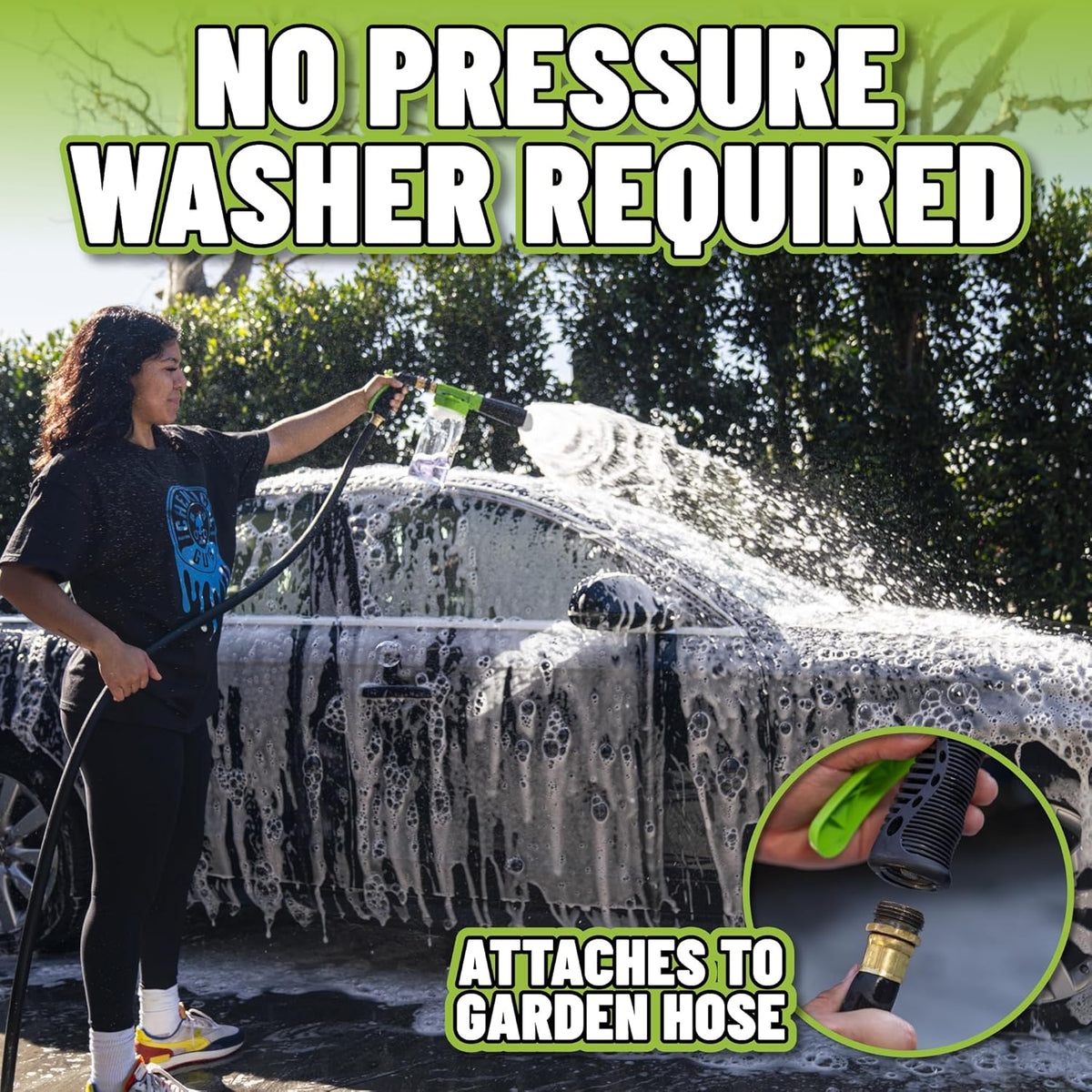 Chemical Guys Foam Blaster 6 Car Wash Gun, Chemical Guys Foam Gun, and Chenille Scratch-Free Microfiber Wash Mitt - Connects to Any Garden Hose for Thick Suds - Safe for Cars, Trucks, SUVs - 2 Items
