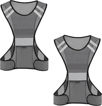 TCCFCCT Reflective Running Vest, High Visibility Running Gear with Large Pocket