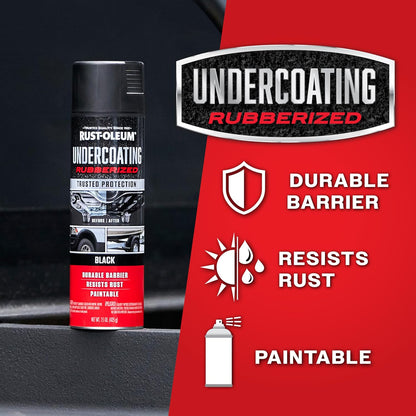 Rust-Oleum 248657 Rubberized Undercoating Spray, 15 oz, Black
