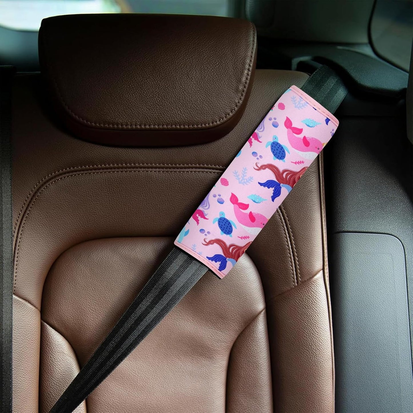 YR Seat Belt Cover for Kids, Soft Comfort Seat Belt Cushion for Children, Cute Cartoon Pattern Car Seat Belt Pads Cover for Girls and Boys, 1 Pack (Cartoon Spider)