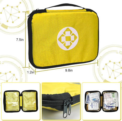 Travel-First Aid-Kit Car-Home 300PCS Survival-Kit Outdoor-Adventure - Small Portable Red Emergency Essential Sets Office Hiking Camping Business Public Must Have First Aid Gear Equipment 1st Aid