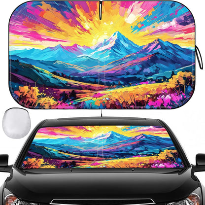 Car Windshield Sun Shade, Foldable Front Window Sunshade Blocks UV Rays, Keep Car Interior Cool, Universal Fit for Hatchback, Truck, SUV, MPV