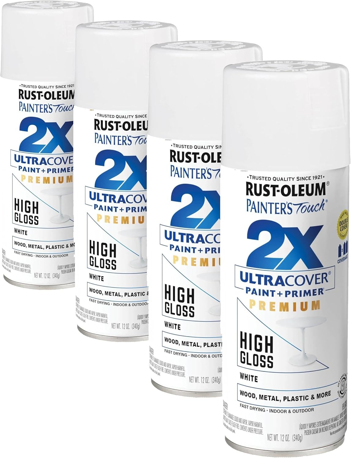 Rust-Oleum 334029 Painter's Touch 2X Ultra Cover Spray Paint, 12 oz, Gloss Clear - Colors F