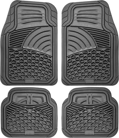 Floor Mats for Cars Trucks SUVs (4 Piece Set) All Weather Heavy Duty Rubber Car Accessories Best for Auto Truck SUV Van Waterproof Interior Automobiles Liners Covers - Gray Semi Custom Tactical Mat