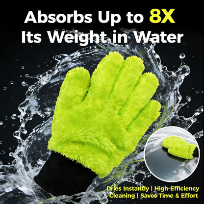 XINDELL 2 Pack Car Wash Glove - Ultra-Soft Plush Fluffy Bear Paw Foam Wash, Scratch-Free Five-Finger Brush, Thickened Car Cleaning Mitt