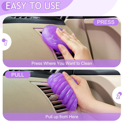 TeSabMi Car Cleaning Gel Car Cleaning Putty Car Putty Car Interior Cleaner Car Slime Car Detailing Kit Car Accessories Gifts for Dad Men Him Women Stocking Stuffers Pink