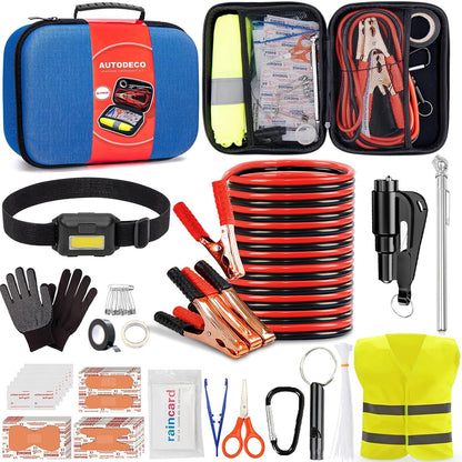 Car Roadside Emergency Kit, Portable Car Safety Kit Car Kits for Emergency, Black