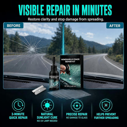 Cracked Windshield Repair Kit for Chips and Cracks, Car Windshield Crack Repair Kit, Glass Repair Liquid for Cracks, Rock Chip Repair Kit Windshield, Windshield Chip Repair Kit.