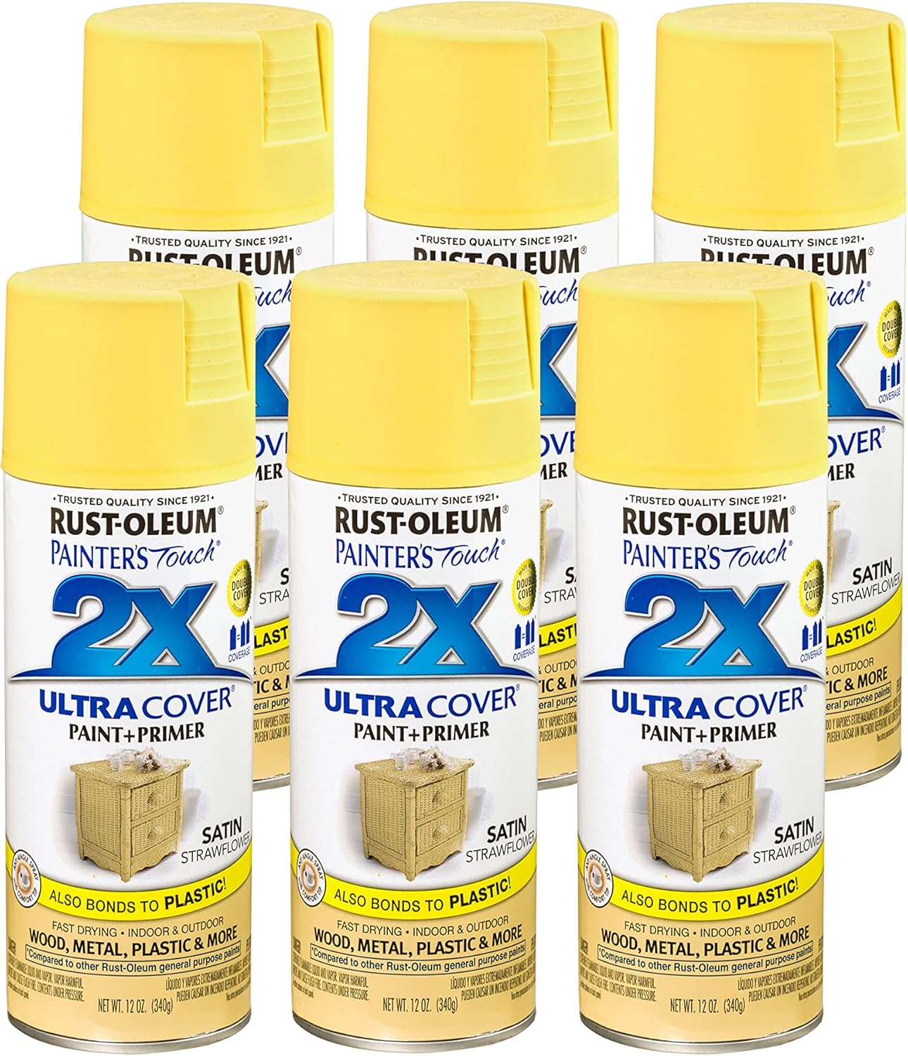 Rust-Oleum 334029 Painter's Touch 2X Ultra Cover Spray Paint, 12 oz, Gloss Clear - Colors A