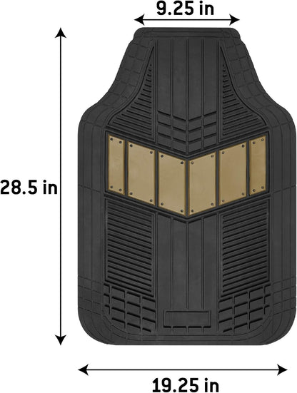 Motor Trend DualFlex™ Rubber Car Floor Mats All Weather Waterproof 4-Piece Sporty Two-Tone Design Car Mats Full Set - Universal Trim-to-Fit Floor Mats for Car, SUV, & Trucks - Car Carpet Protector