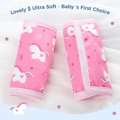 COOLBEBE Car Seat Straps Shoulder Pads for Baby Kids, Super Soft Seat Belt Covers for All Car Seats/Pushchair/Stroller/High Chair