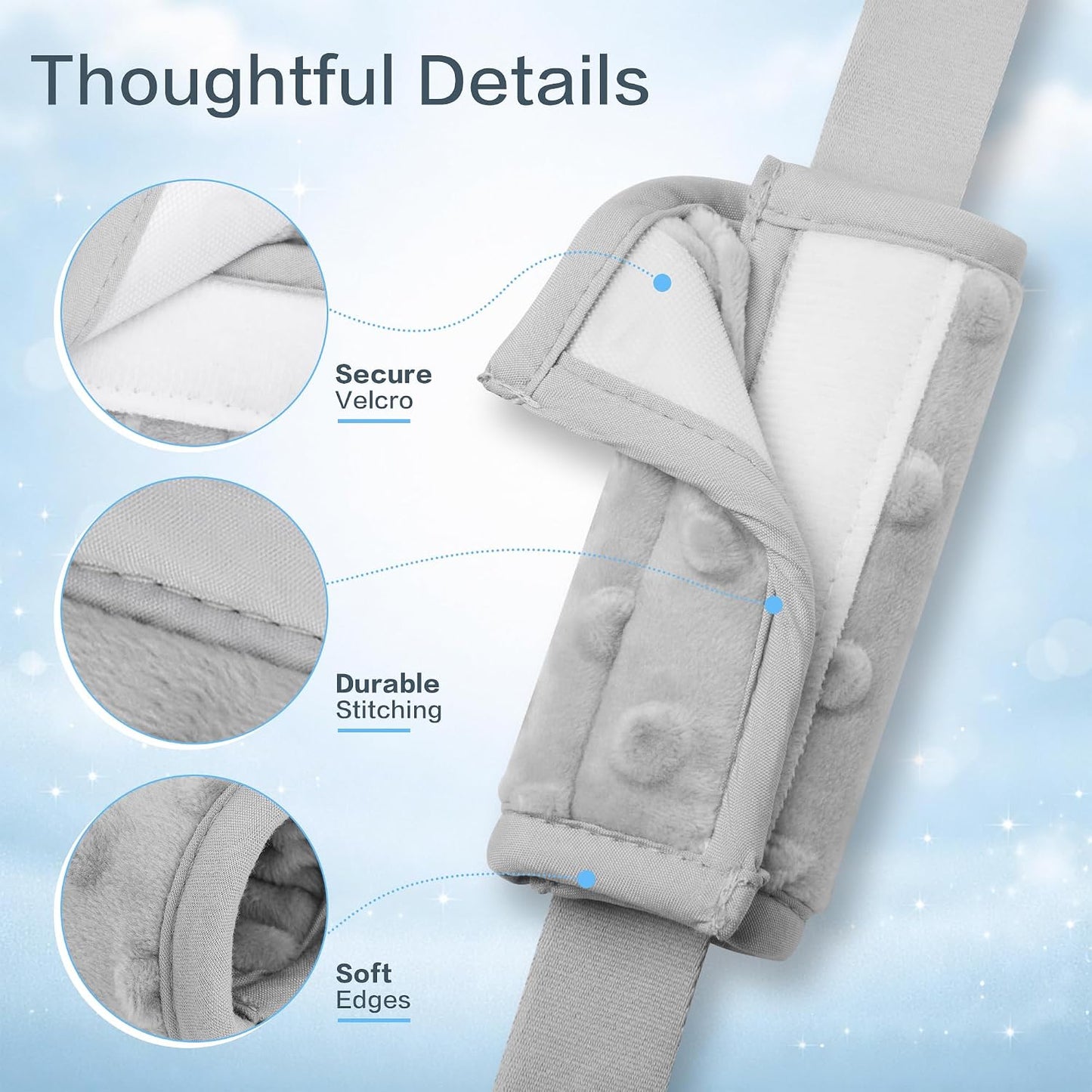 Pro Goleem Car Seat Strap Covers for Babies Soft Car Seat Strap Shoulder Pads for All Car Seats, Stroller, Pushcar, Black