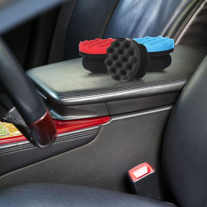 BBTO 6 Pcs Tire Hex Grip Dressing Applicator Washable Shine Applicator Dressing Pad Car Detailing Foam Sponge Reusable Cleaner Sponge for No Slip Tire