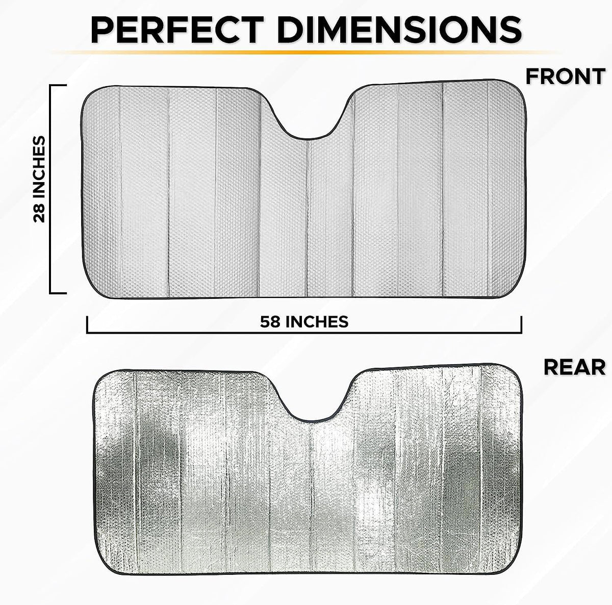 EcoNour Accordion Car Windshield Sun Shade | Car Sun Visor to Protect Harmful UV Rays | Foldable Automotive Windshield Sunshades | Window Sun Blocker to Keep Your Vehicle Cool & Comfort - 58" x 28"