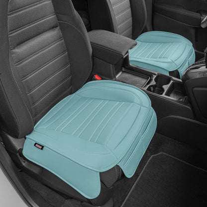 Motor Trend Seat Covers for Cars Trucks SUV, Faux Leather 2-Pack Black Padded with Storage Pockets, Premium Interior Car Seat Cover