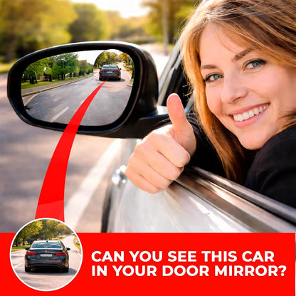 Utopicar Long Blind Spot Car Mirror Aesthetic Convex Mirrors 5.3” x 1.3” - Side Mirror Engineered Design - Up & Down Adjustable - Blind Spot Rear View Mirrors for Car (2-Pack)