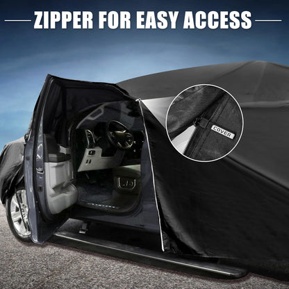 X AUTOHAUX Car Cover for Honda Civic Sedan/Coupe 210D-PU Outdoor Full Car Cover All Weather with Door Zipper for Waterproof Windproof Sun Rain Snow Protection
