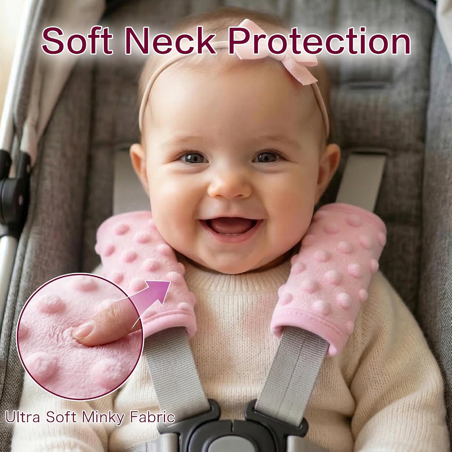 Pro Goleem Car Seat Strap Covers for Babies Soft Car Seat Strap Shoulder Pads for All Car Seats, Stroller, Pushcar, Black