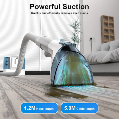 Carpet Cleaner Machine Upholstery - 450W Shampooer Couch Cleaning Portable Vacuum Rug Sofa Car Seat Fabric Mattress Pet Spot Extractor for Furniture Water Hand Held Scrubber Small Deep Washer