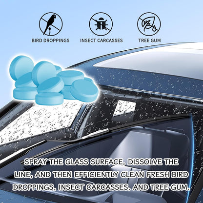 30PCS Washer Fluid Tablets, Windshield Wiper Fluid Cleaner Concentrate, Car Windshield Window Washer Solid Effervescent, Remove Glass Stains for Car Room Kitchen Window Glass Cleaning
