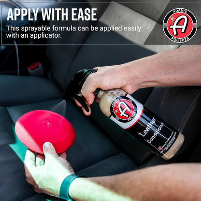 Adam's Polishes Leather Conditioner 16oz - Conditions Leather, Vinyl, and Plastic Interior Surfaces - Contains Premium UV Blockers for SPF 65 Protection - Long Lasting Protection