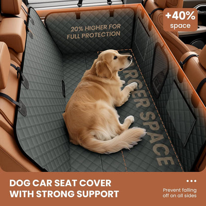A-Pce 600D Heavy Duty Dog Car Seat Cover for Back Seat, 2026 Upgraded | Hard Bottom Back Seat Extender for Pets- Holds 600lbs, Waterproof Scratch Proof Nonslip Dog Hammock for Cars Trucks and SUVs