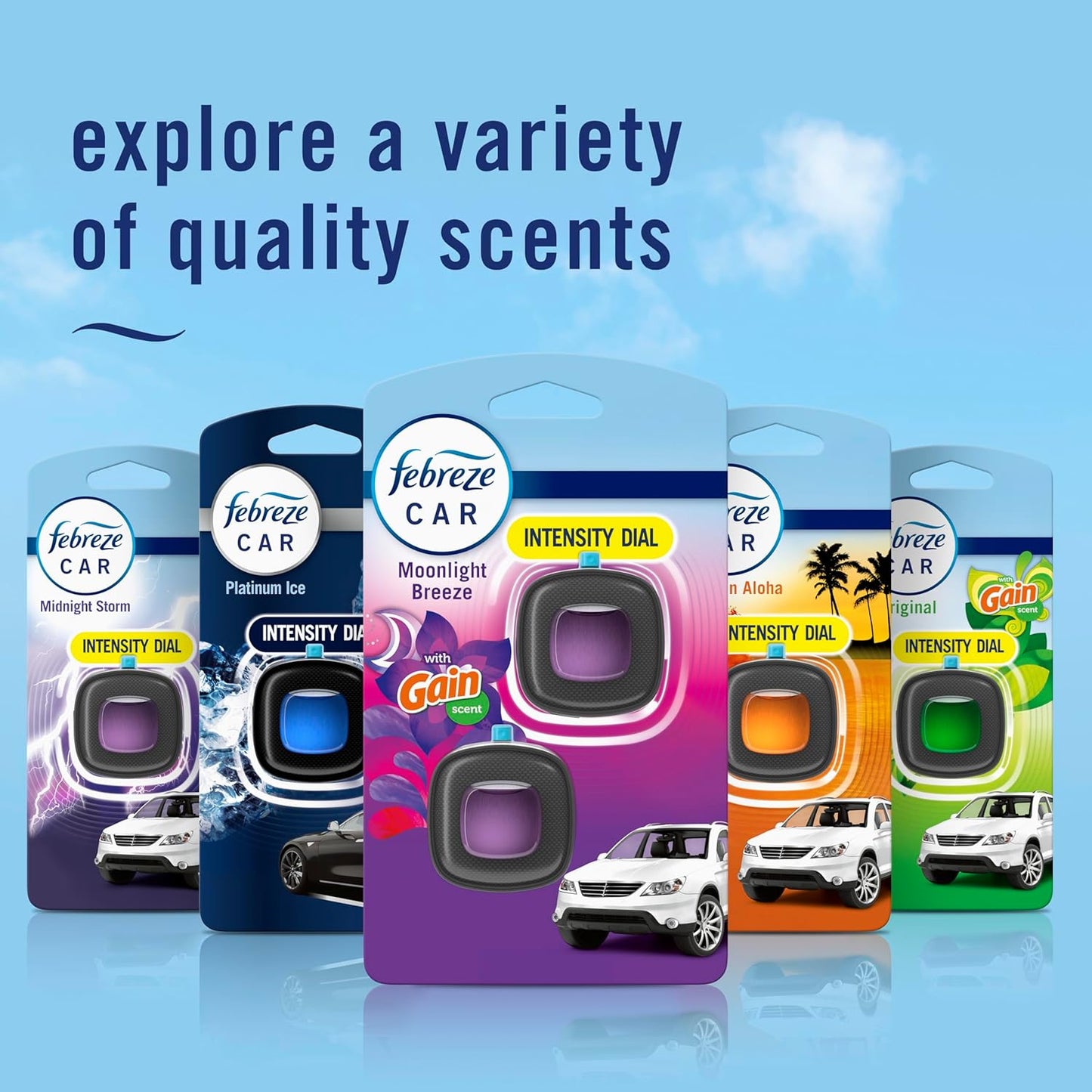 Febreze Car Air Freshener, Odor-Fighting Automotive Vent Clip, Gain Original Scent, 3 Count