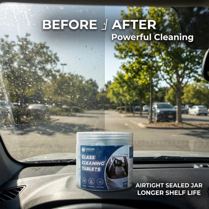 Coldcool Windshield Washer Tablets, 250-Pack Effervescent Car Glass Cleaning Tablets, Streak-Free Windshield Wiper Fluid Concentrate Replacement for All Vehicles